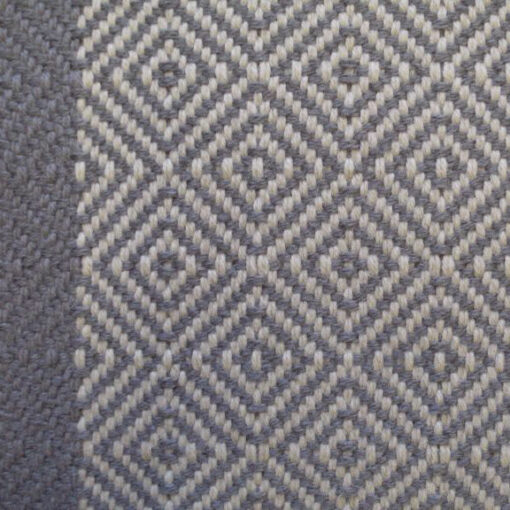 Flatweave stair runners, Diamond Graphite with border