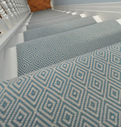 Diamond Blue, Stair runners, Tapis d'escalier tissé à plat