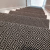 Tissé plat, Tapis d'escalier, Diamond Black & White