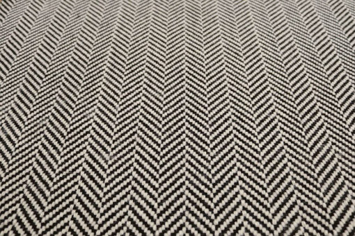 Tapis d'escalier tissé plat, Herringbone Ivory/Black