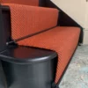 Tapis d'escalier tissé plat Herringbone Bright Orange, 100% laine.