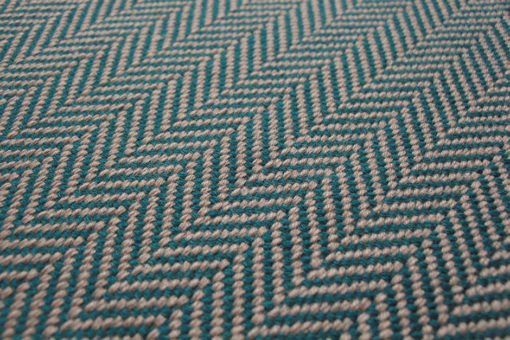 Tapis d'escalier tissé plat, Herringbone Teal