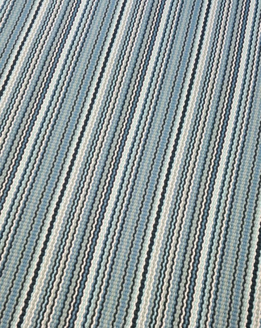 Tapis d'escalier tissé plat, Stripes. Multi Aqua