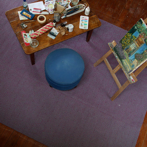 Tapis tissé à plat, 100% pure laine vierge