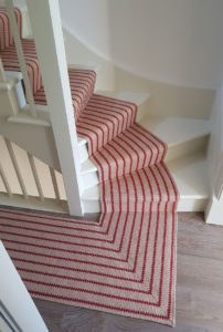 Flatweave Stair runner, Stripes ZIP06 Beige & Red | Hartley & Tissier