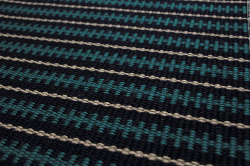 Tapis d'escalier tissé plat, Stripes. Frances FT02 Teal