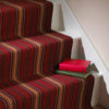 Tapis d'escalier tissé plat, Stripes. Kelly Red JD 02