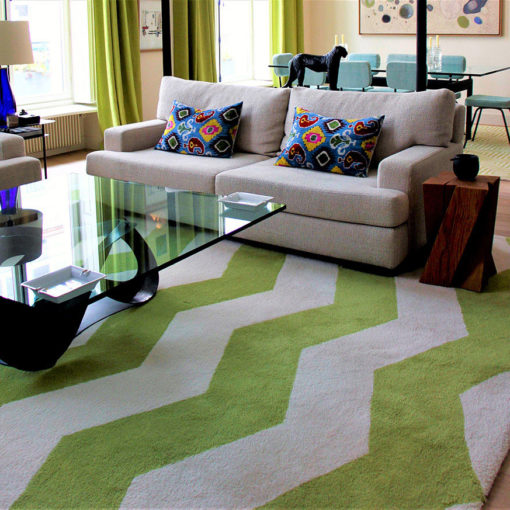 Tapis tuftés, 100% pure laine vierge, Chevron