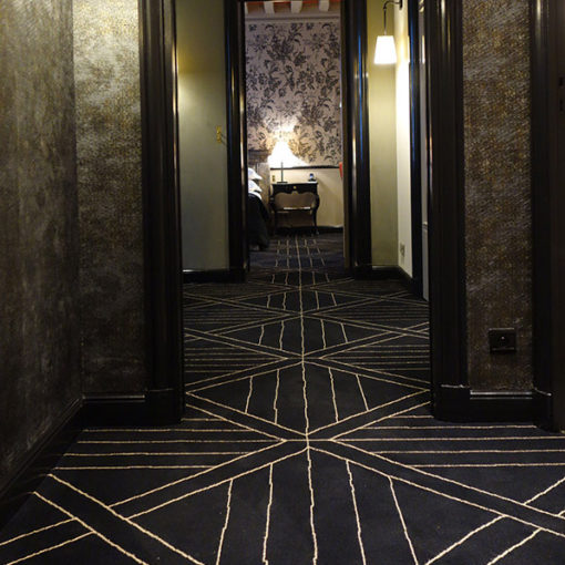 Axminster wool carpet, Parquet Black & Beige