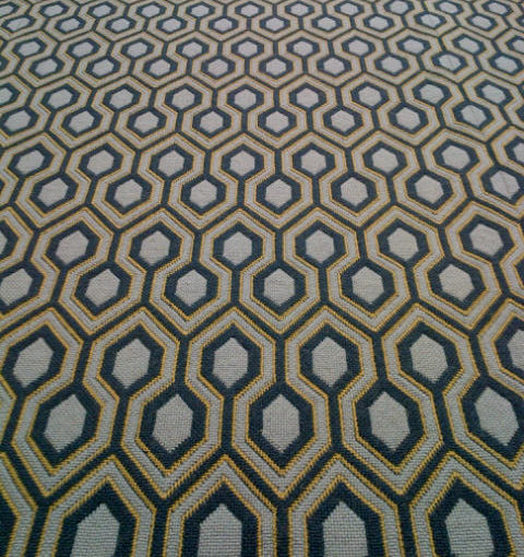 Tapis d'escalier tissé à plat, HEX Thyme and Peacock