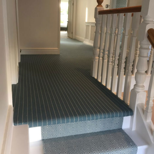 Bespoke stair runners, Flatweave Stripe Claire - Dove,Ivory