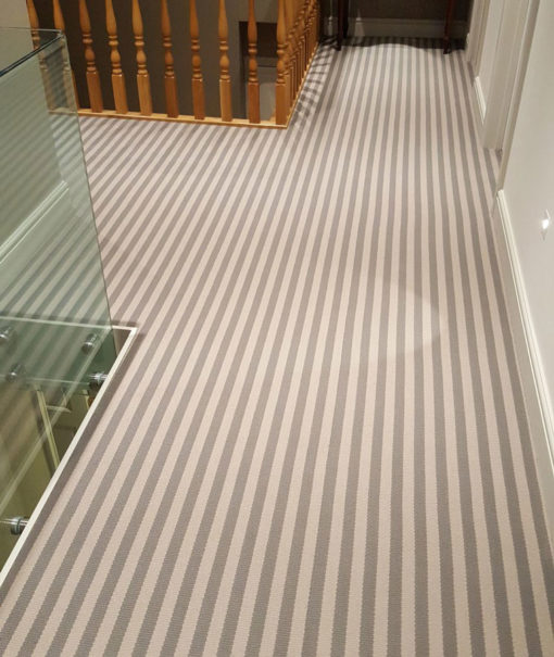 Bespoke stair runners, Stripe Nickel & Peeble