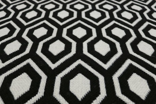 Tapis d'escalier Jacquard Hex. Black/White