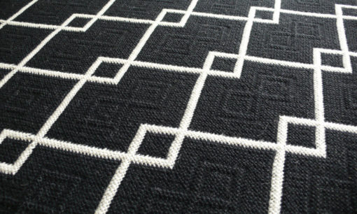 Tapis d'escalier Jacquard Kent. Black/White