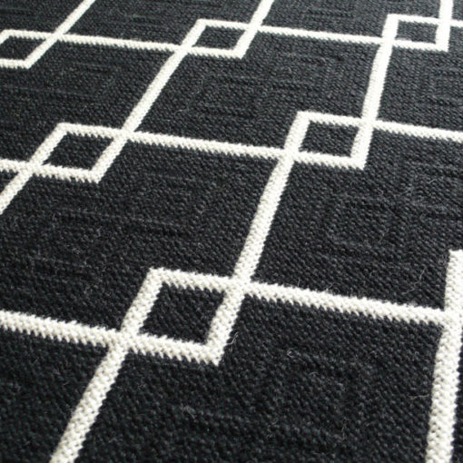 Tapis d'escalier Jacquard Kent. Black/White