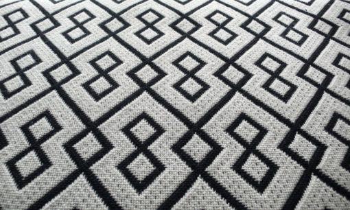 Tapis d'escalier Jacquard Kent. Black/White Reverse