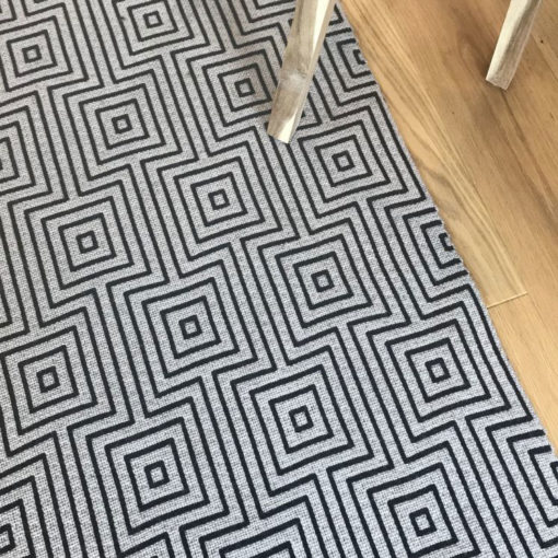 Alternative view of Pure wool Stair runners, Flatweave Tyne Linen, Black