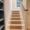 Kelly Solid KS01 flatweave stair runner on white staircase