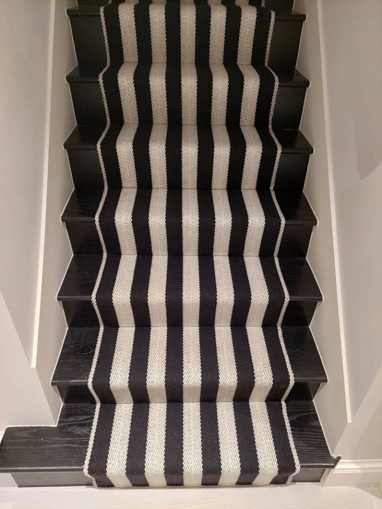 Bespoke stair runners, Flatweave Special Claire. Black/White | Hartley ...