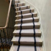 Bespoke stair runners, Flatweave Special Stripe. Putty & Anthracite