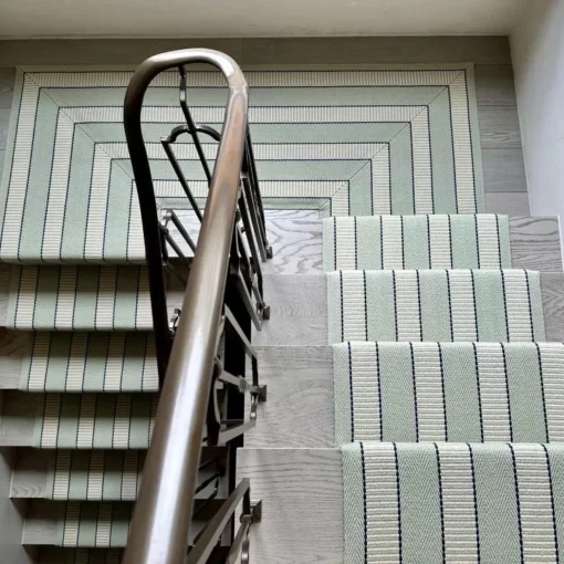 Tapis d'escalier tissé plat, 100% laine, Collection Greta Willow