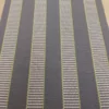 Close-up of striped Greta Lead stair runner
